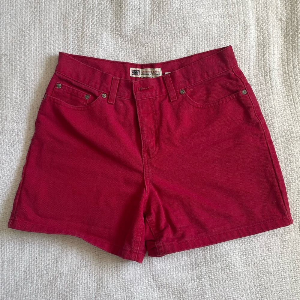 Faded Glory red denim shorts